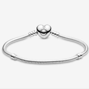 Pandora Moments Heart Clasp Snake Chain Bracelet